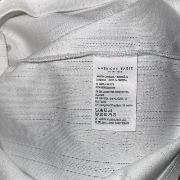 American Eagle Long Sleeve Pointelle Knit Tee - Picture 7 of 7